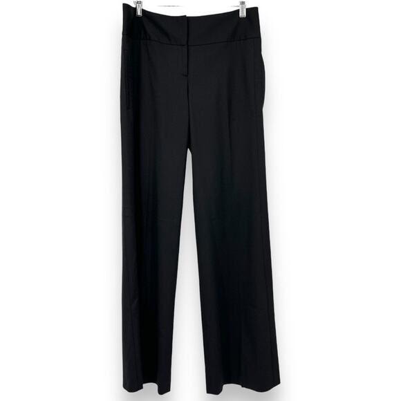 Diane Von Furstenberg Lariam Mid Rise Wool Black Wide Leg Pants Women's 4 Casual - Picture 1 of 10